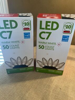 LED C7 50 Count Warm Light String (Set of 2)